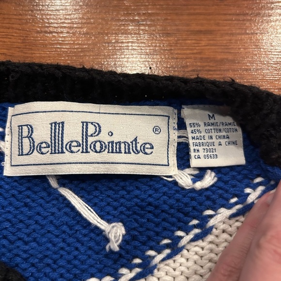 Belle Pointe Vintage Sweater Chunky Knit Unisex Holiday Button Up Size Medium - Picture 2 of 6